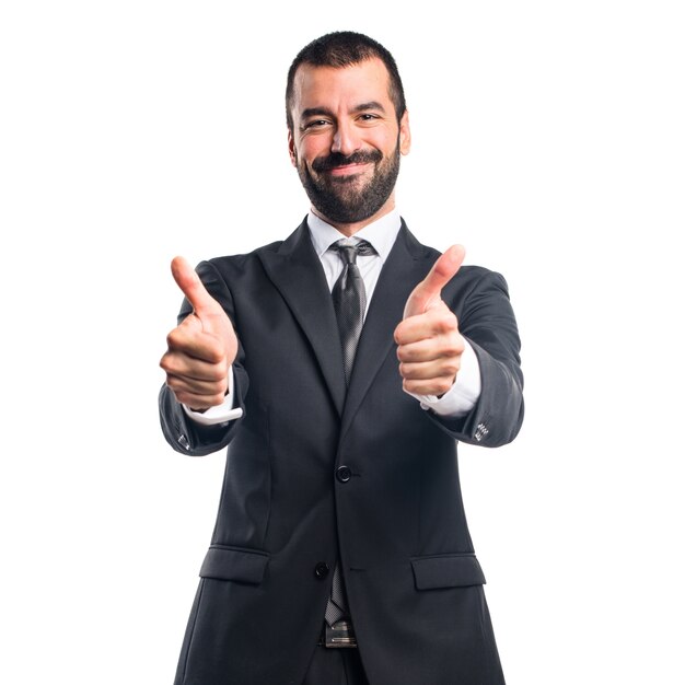 Businessman with thumb up