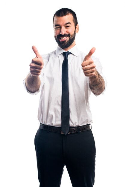 Businessman with thumb up