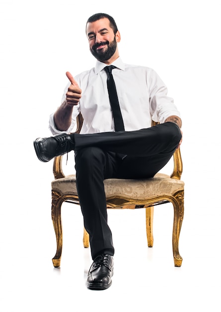 Free photo businessman with thumb up