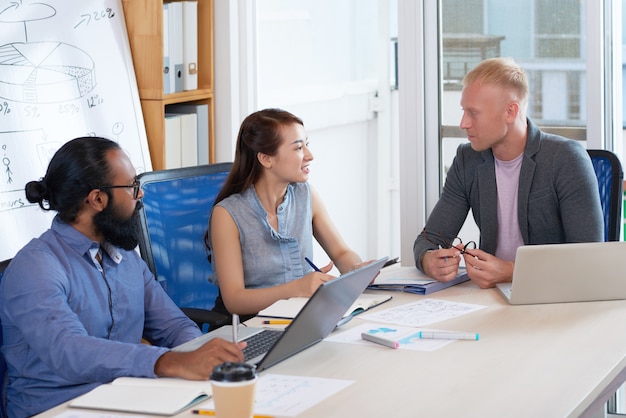 Businessman working with his colleagues