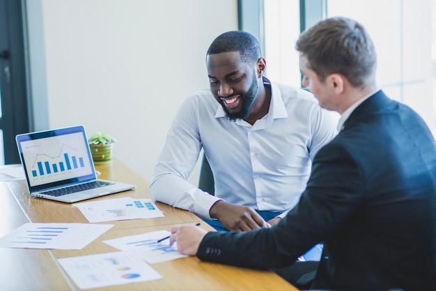 Businessmen at a table