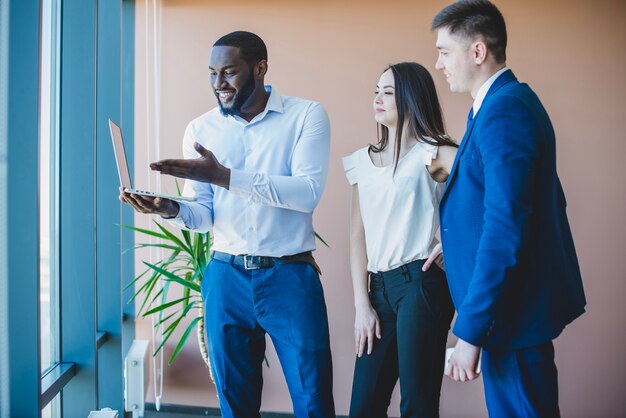 Businesspersons with laptop