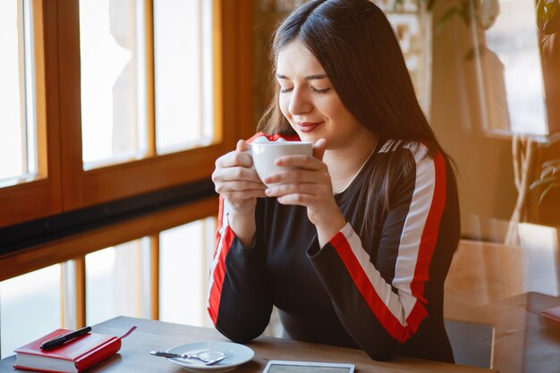 Businesswoman in a cafe