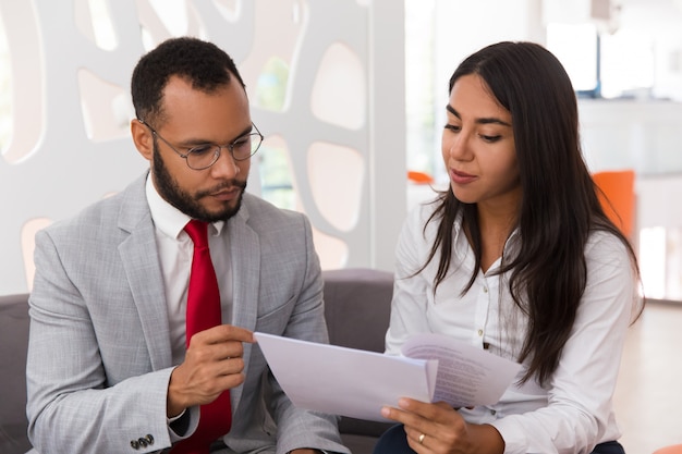 Businesswoman consulting legal expert