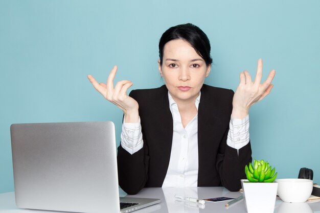 Businesswoman on her office desk