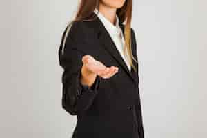 Free photo businesswoman offering hand