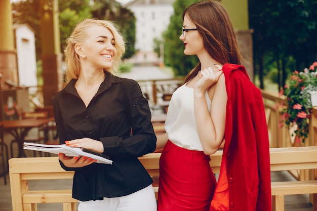 Businesswoman in a park