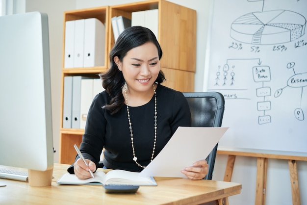 Lavoro di pianificazione imprenditrice