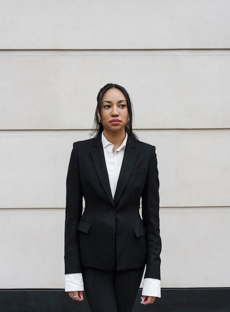 Businesswoman posing outdoors