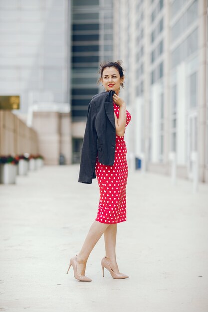 businesswoman in a summer city