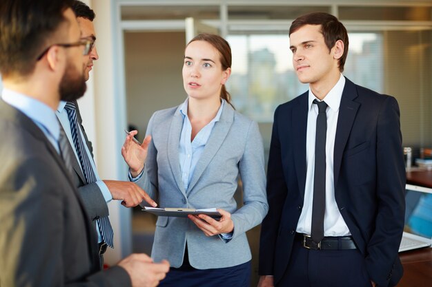 Businesswoman taking decisions