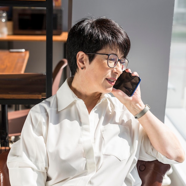 Businesswoman talking on the phone