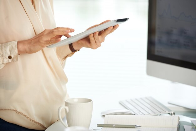 Businesswoman using digital tablet