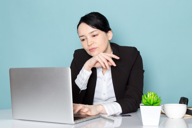 Businesswoman using laptop