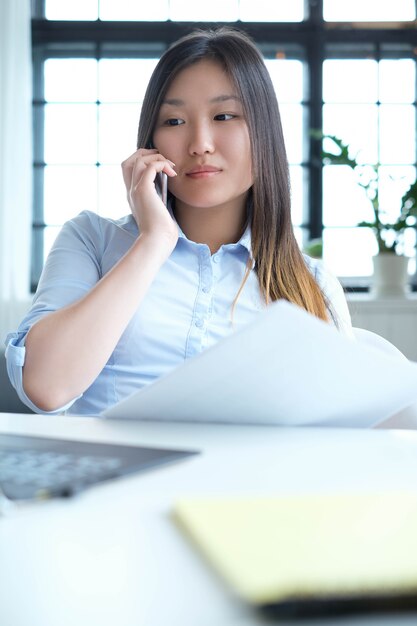 Businesswoman using a smartphone