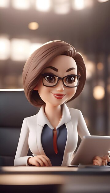 Businesswoman using tablet computer in office Business and technology concept