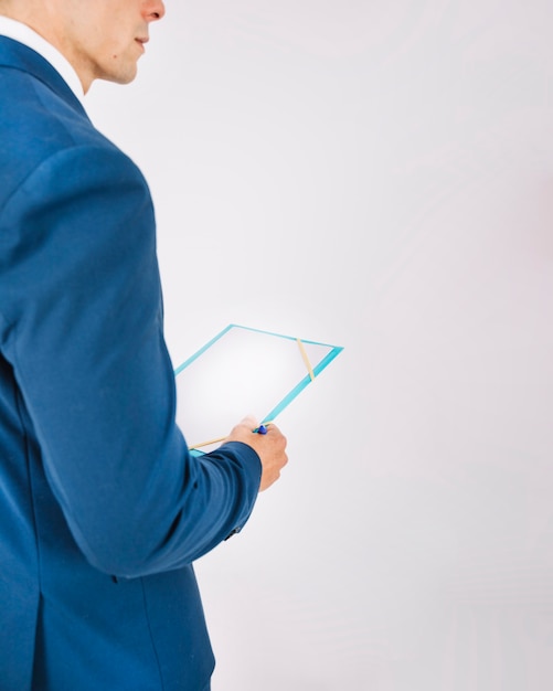 Businesswoman with folder