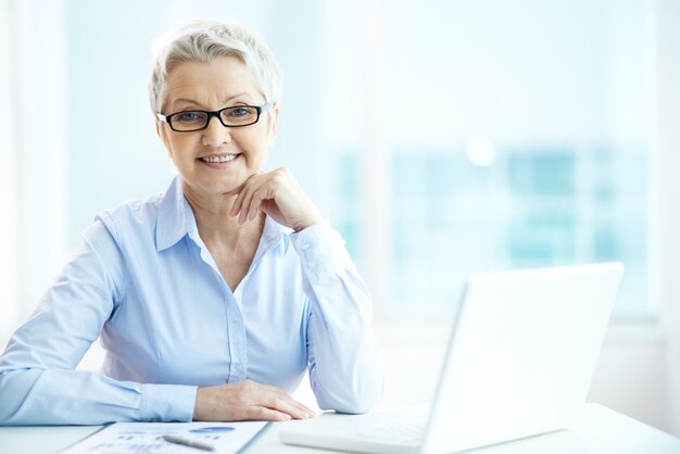 Businesswoman with glasses