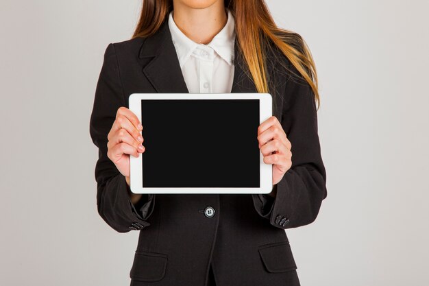 Businesswoman with tablet