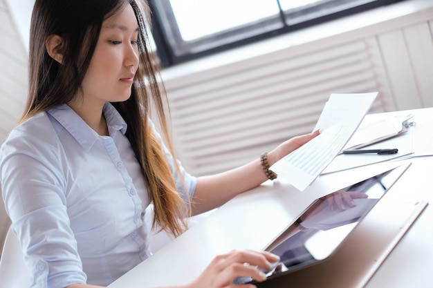 Businesswoman working at the office