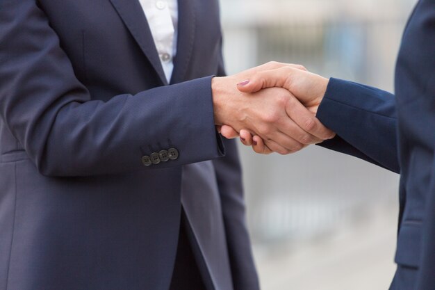 Businesswomen shaking hands