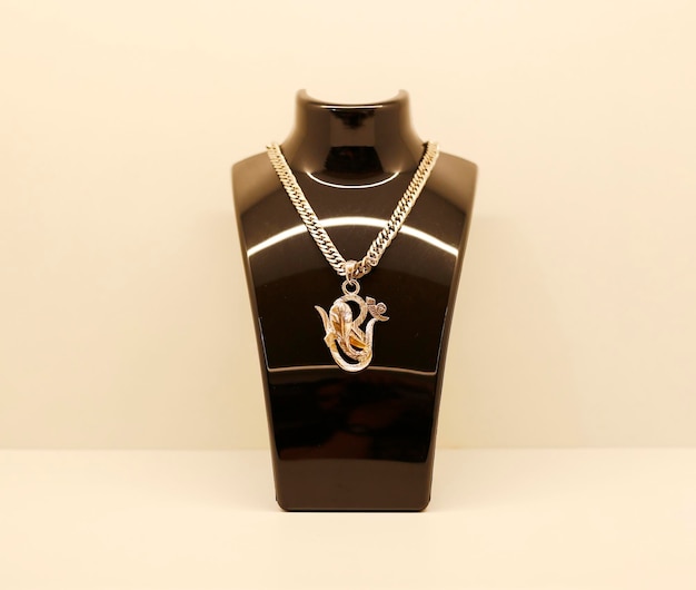 Бесплатное фото Бюст витрина ювелирный дисплей для ожерелья кулон ювелирный образ жизни модные аксессуары макет