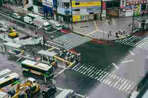 無料写真 交通量の多い市内のにぎやかな横断歩道