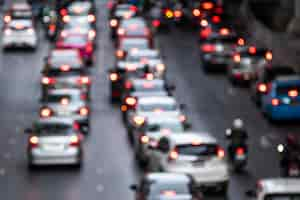 Free photo busy crowded traffic jam on the road