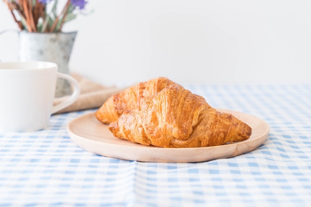 butter croissant on table