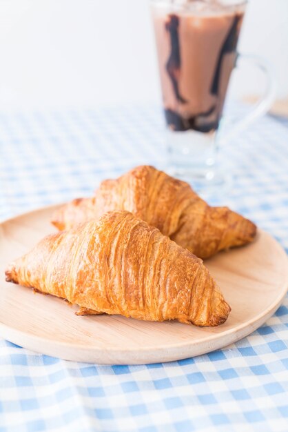 butter croissant on table