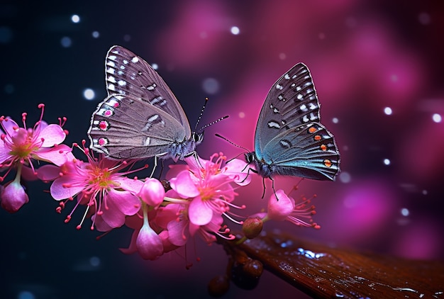 Foto gratuita farfalle in fiore