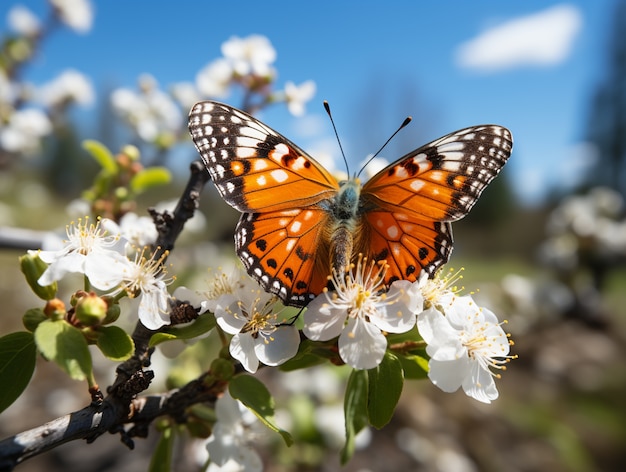 Free photo butterfly on blossom