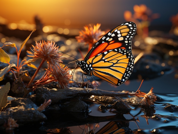 Butterfly on blossom