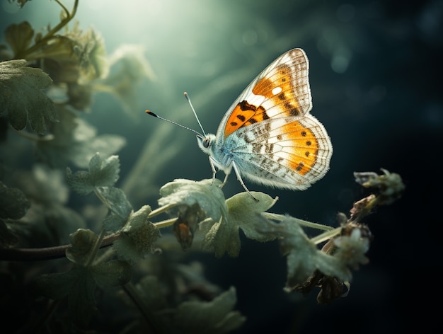 Free photo butterfly on blossom