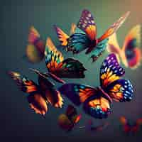 Free photo butterfly flying over vibrant natures colorful patterns generative ai