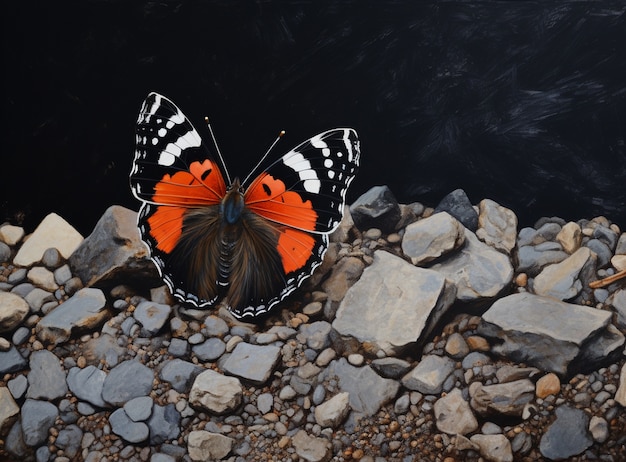 Free photo butterfly on the ground