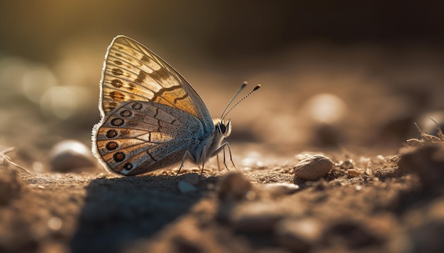 Free photo butterfly rests on yellow flower outdoors generated by ai