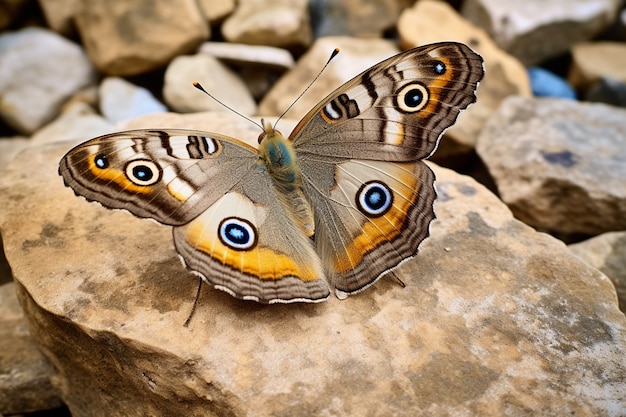 Free photo butterfly on rock