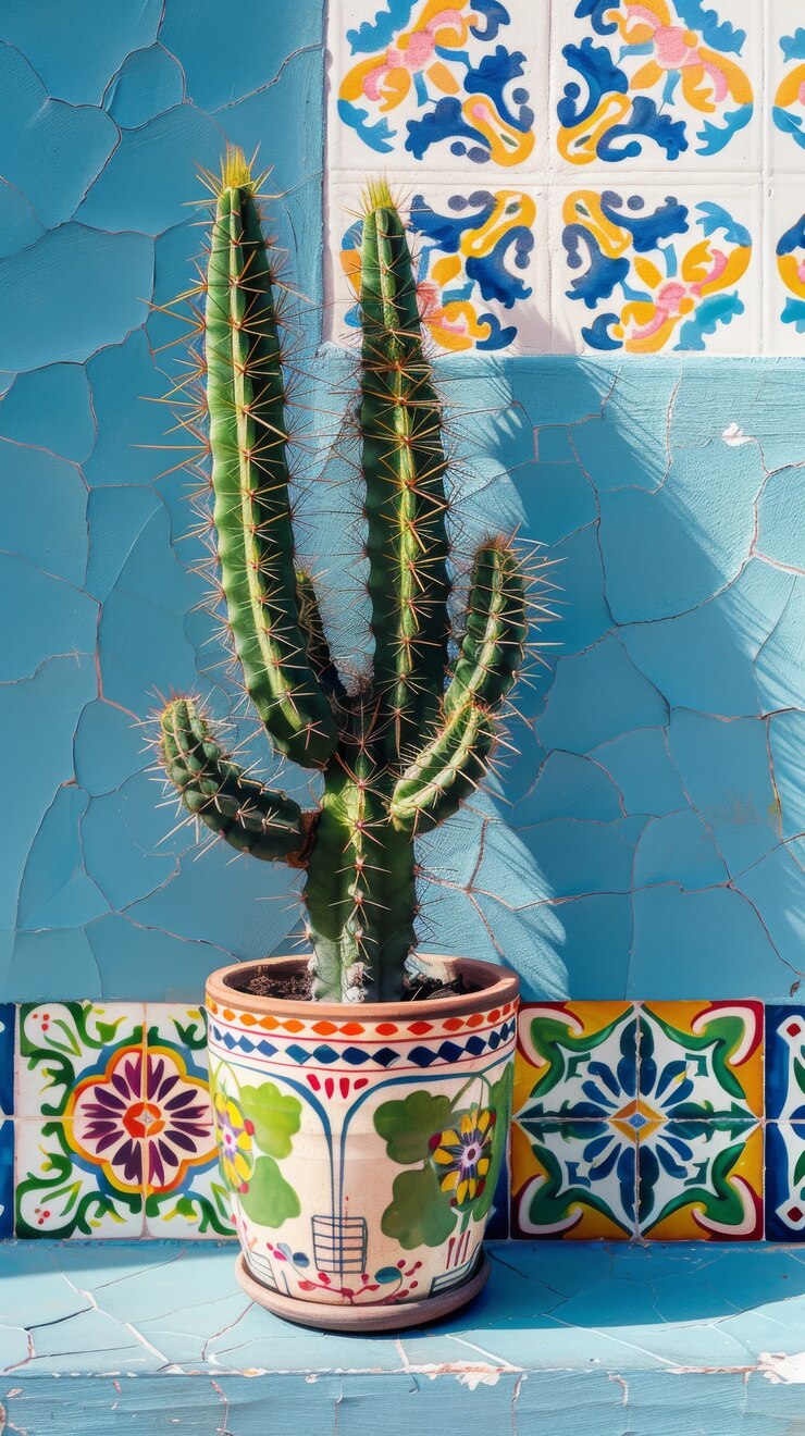 Free Photo cactus plant earth tones still life