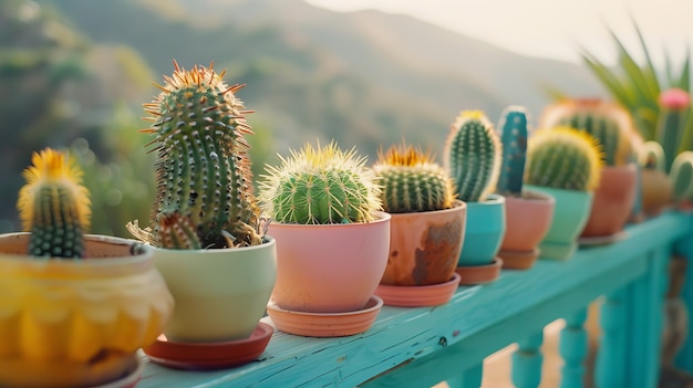 Free photo cactus plant in pot still life