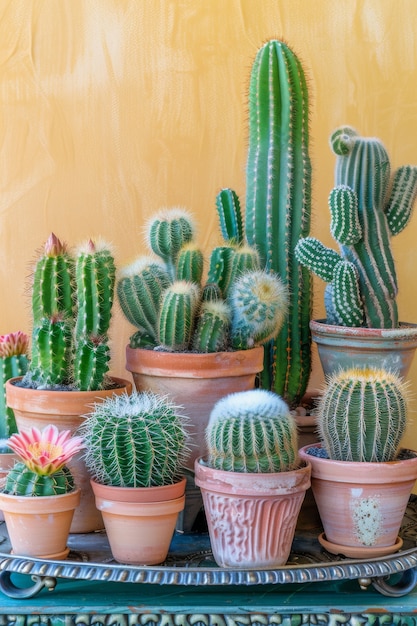 Free photo cactus plant in pot still life