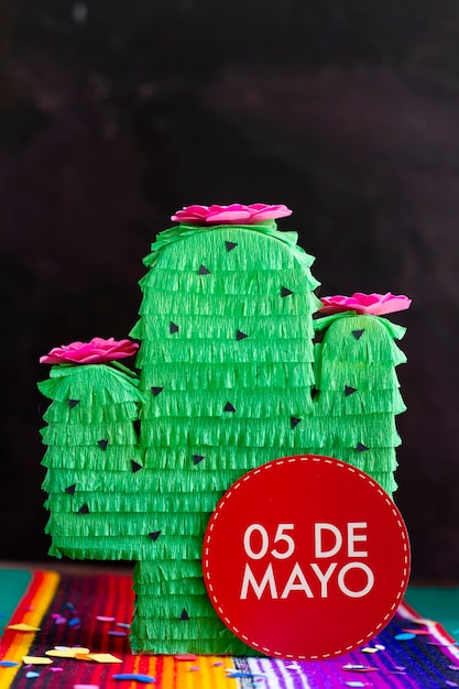 Free photo cactus shaped pinata for mexican party