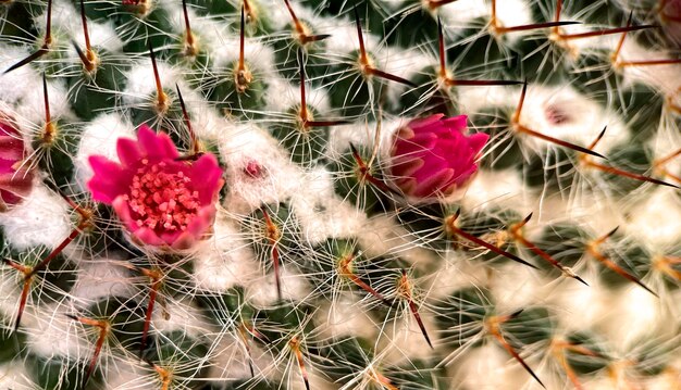 Free photo a cactus with flowers that are about to open