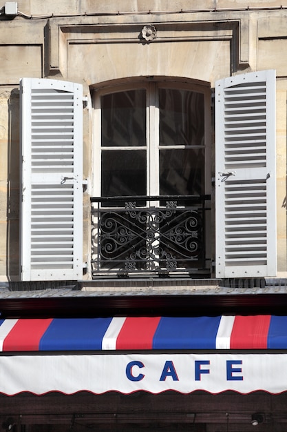 Cafe Canopy And Window In Paris