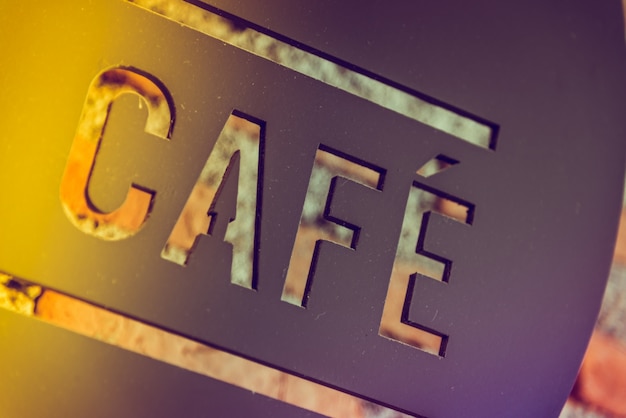 Free photo cafe sign