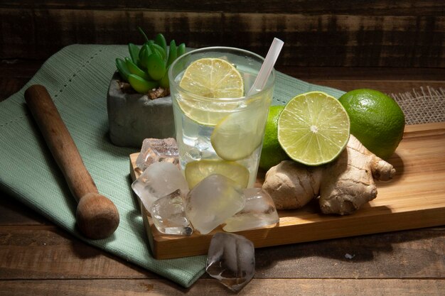 Caipirinha is the typical brazilian cocktail made with cachaca, sugar and lemon. some put ginger
