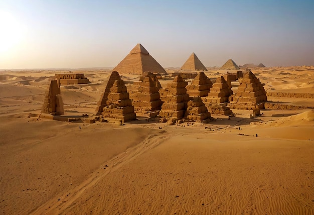 Cairo pyramids with text