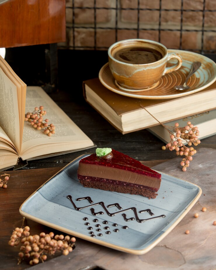 Free Photo cake chocolate cake with raspberry jam