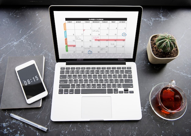 Free photo calendar planner agenda schedule concept