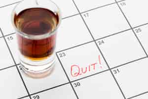 Free photo calendar with date for quit drinking alcohol